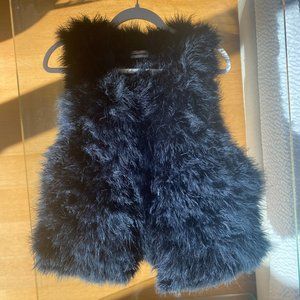 STUNNING midnight blue (real) marabou feathers vest by Sonia Rykiel